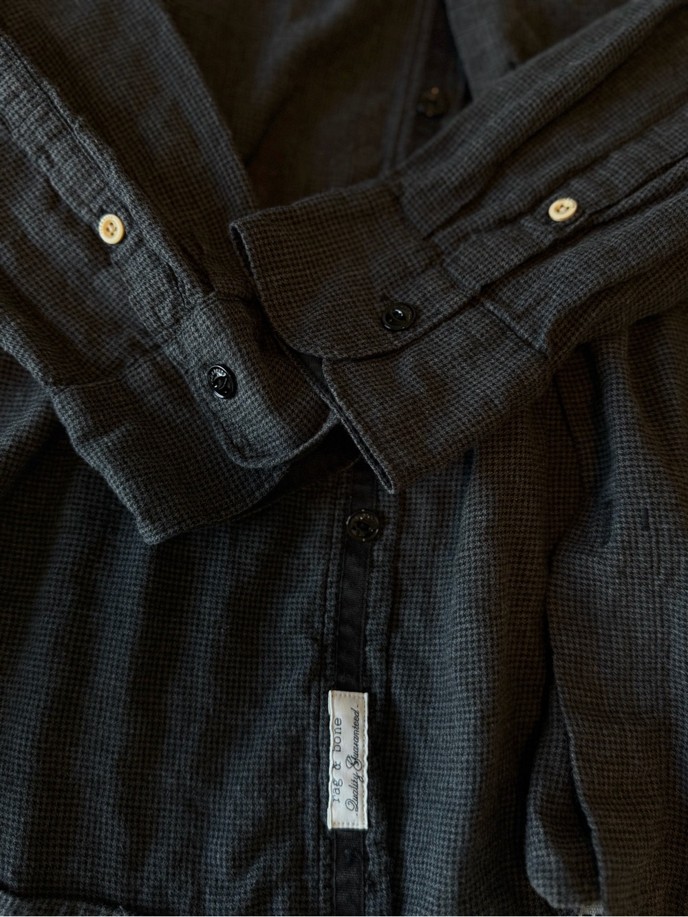 rag & bone Men's Black Great Quality Lightweight Button-Up Shirt Jacket Grey